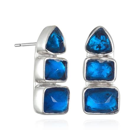 Blue Sapphire Zirconia Sterling Silver Earrings By Lilly Barrack