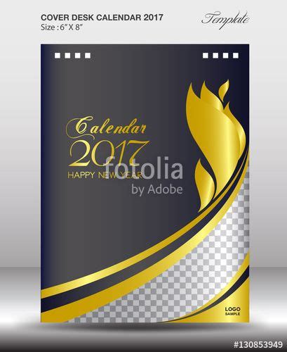 Vector Desk Calendar 2017 Year Size 6x8 Inch Vertical Gold Cover Design Desk Calendars