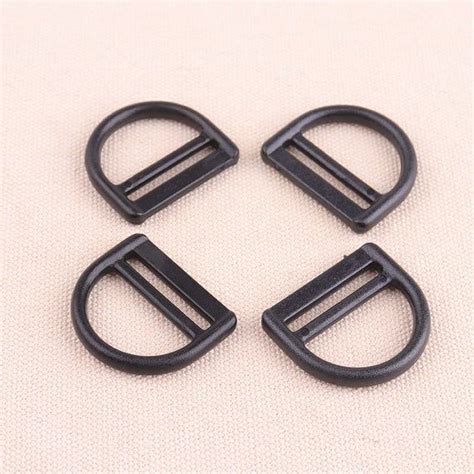 6pcs Double Bar Black Plastic Adjuster Plastic Adjustable Buckles