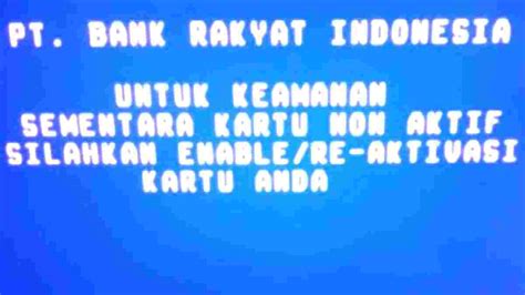 Cara Mengatasi Kartu ATM BRI Disable Cilacap Klik