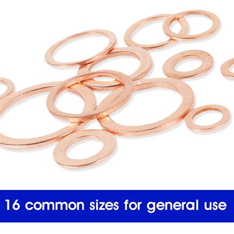 Pcs O Rings Gasket Kit Copper Washer Assortment Set Sizes Round