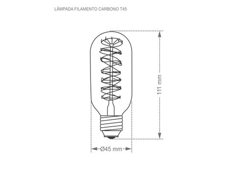 LÁMPARA FILAMENTO CARBONO TASCHIBRA T45 40W 127V Produtel