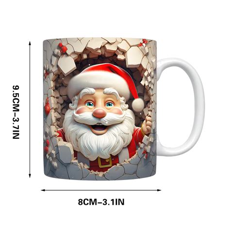 3d Christmas Ceramic Mug Christmas Mug Santa Claus Mugs Snowman Mug Creative Space 3d Design