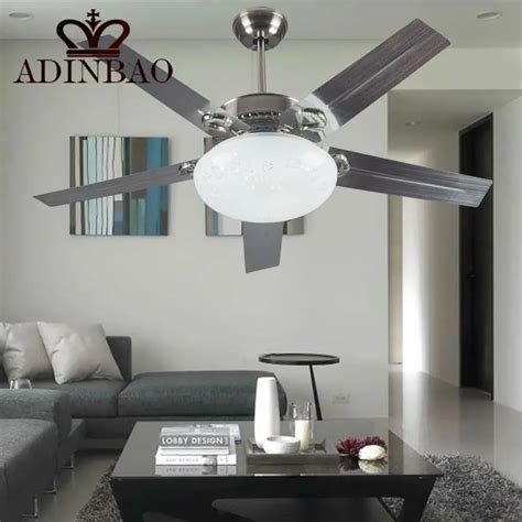 Modern stainless steel ceiling fan electric remote contral fans XJ078 ...