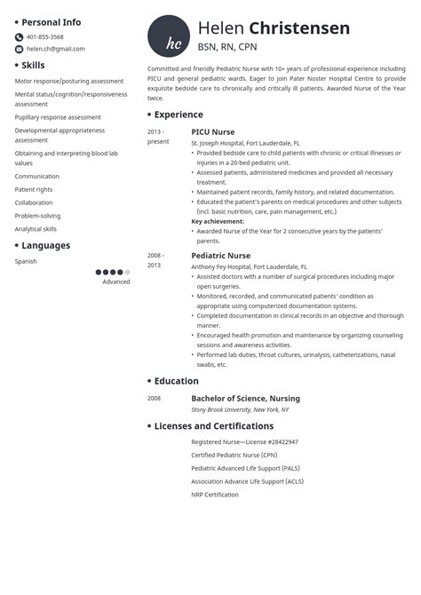 Pediatric Nurse Resume Sample And Writing Guide 20 Tips