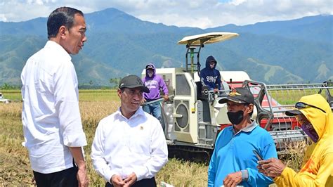 Presiden Jokowi Tinjau Panen Padi Kab Sigi Maret Youtube