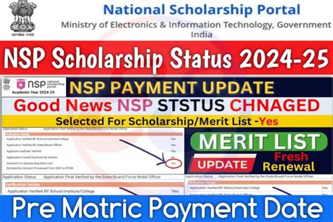 Nsp Scholarship Status 2024 25 Pre Matric Payment Date