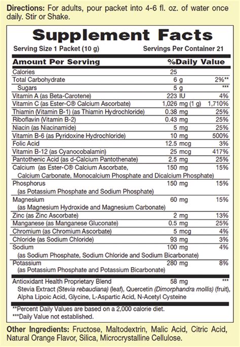 Ester C Mg Effervescent Plus Electrolytes Packet Powder