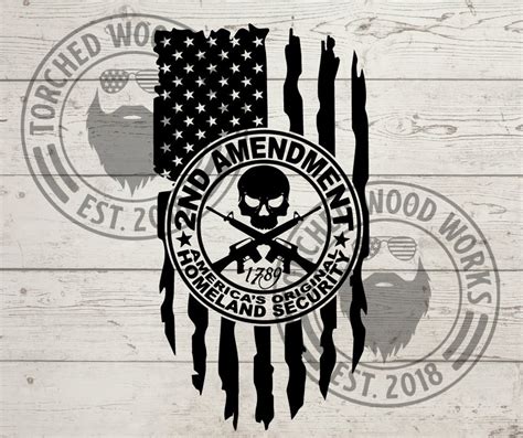 2nd Amendment Tattered Flag File Svg Png Cnc Laser Vinyl Cutter Silhouette Cricut Decal