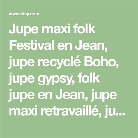 Jupe Maxi Folk Festival En Jean Jupe Recycl Boho Jupe Etsy France