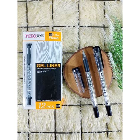 Jual PULPEN GEL LINER TIZO HITAM BIRU 1 0MM PACK 12 LUSIN Shopee