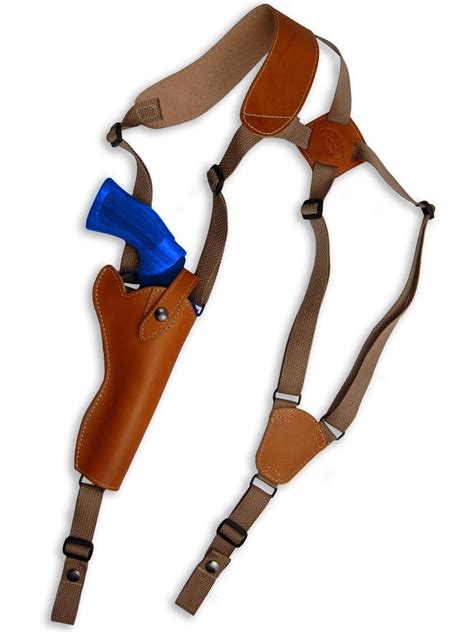 New Barsony Saddle Tan Leather Vertical Gun Shoulder Holster Ruger 4