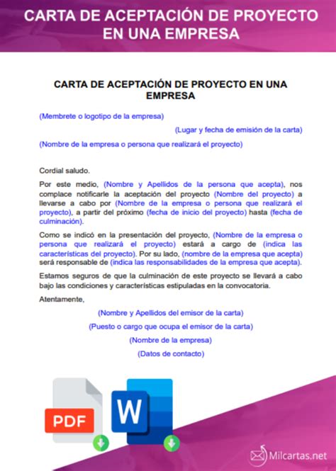 Claves para redactar una carta de aceptación de proyecto efectiva