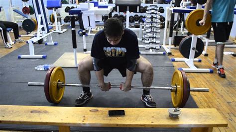 Double Overhand Deadlift 65mm Fat Grip 130kg Youtube