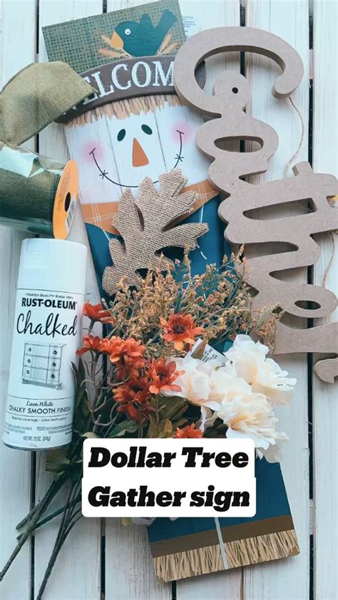 Dollar Tree Gather Sign | Fall crafts, Dollar tree crafts, Fall decor ...