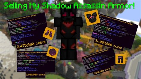 Selling My Shadow Assassin Set Hypixel Skyblock Ep 102 Youtube