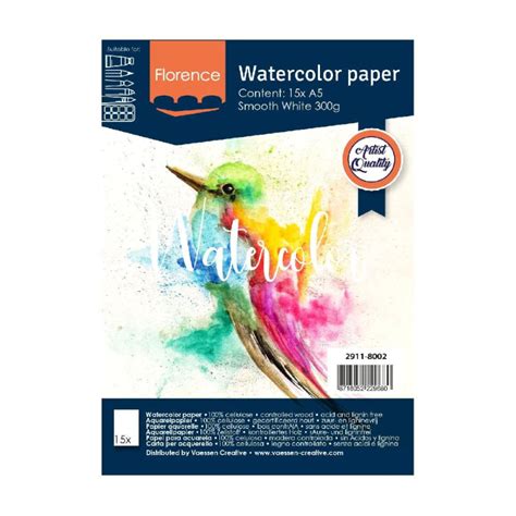 Bloc De Papier Aquarelle Florence White Lisse A Gr De Vaessen