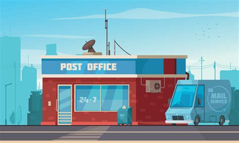 Post Office Building Exterior Cartoon 4564877 Vector Art at Vecteezy