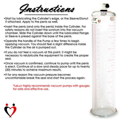 Leluv Acrylic Cylinder For Penis Pump Untapered 9 And 12 Inch With Female