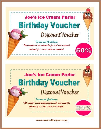 Editable Birthday Voucher Template - My Word Templates