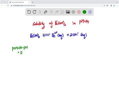 SOLVED Calculate The Molar Solubility Of Fe OH 2 Given That Ksp At 25