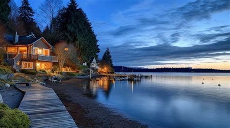 Premium AI Image | Bainbridge Island Waterfront Homes