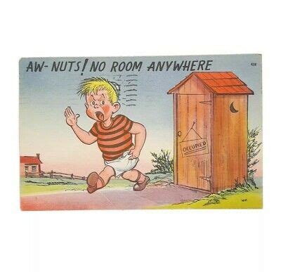 Vintage Outhouse Comic Postcard Tichnor Posted 1951 EBay Funny