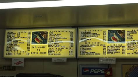 Menu At Geos Gyros Fast Food Burbank