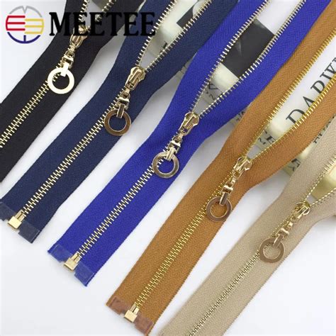 Meetee 2Pcs 40 50 60 70cm 3 Open End Zippers Auto Lock Decoration Zip