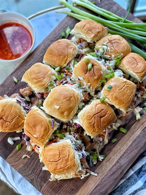 Slow Cooker Buffalo Chicken Sliders With Pickle Slaw Sweet Savory And Steph