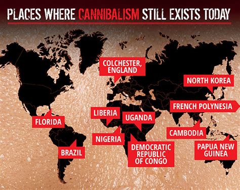 Pleased To Eat You World Map Of Man Eaters Reveals Where Cannibalism