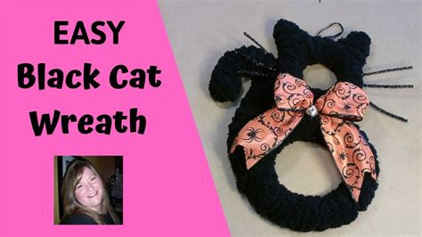 Easy Diy Black Cat Halloween Wreath Youtube