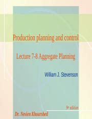 Lecture 7 8 Aggregate Planning Ppt 12 1 Aggregate Planning Production