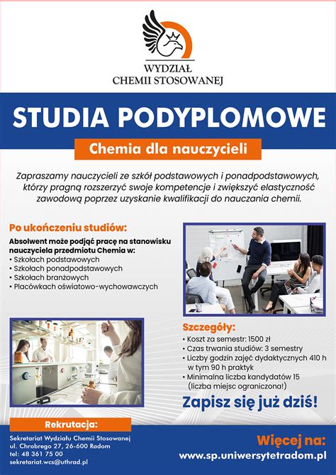 Studia Podyplomowe Chemia Dla Nauczycieli MSCDN