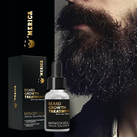 Merica Suero Para El Crecimiento De La Barba 5 Minoxidil Suero Para