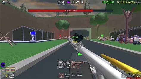 Roblox Zombie Uprising Non Prestige Upgraded Boar 50 Vs The Horde Youtube