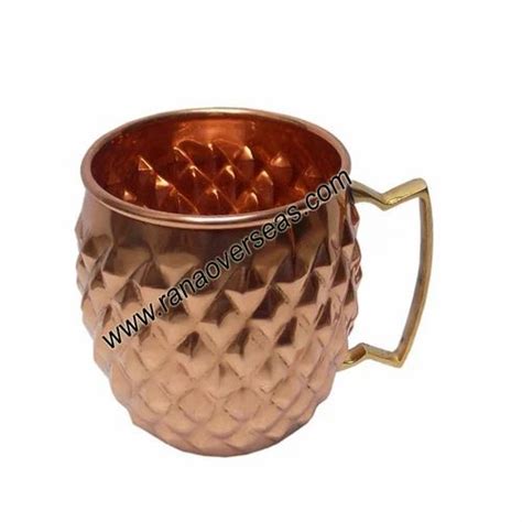 Copper Hammered Moscow Mule Mug With Brass Handle For Party Birthday And Christmas T At Rs 240