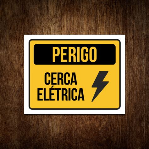 Placa Sinalização Perigo Cerca ElétricaSinalizo Placas de Sinalização