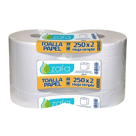 Toalla De Papel Zafa Hoja Simple 250 M 2 Rollos