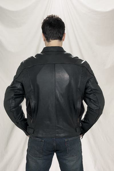 Dmj Mens Naked Cowhide Leather Racer Jacket