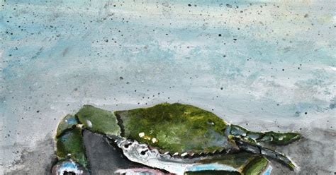 Watercolor Paintings - Art by Derek McCrea: blue crab acrylic painting