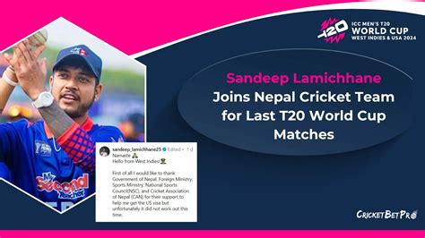 Sandeep Lamichhane Joins Nepal Cricket Team For Last T20 World Cup Matches