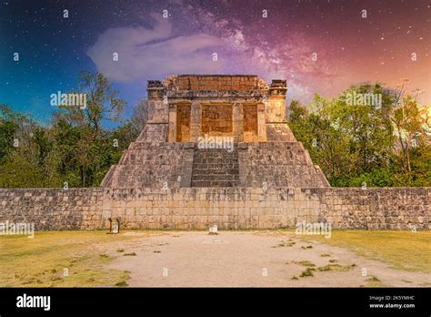 Temple Of The Bearded Man At The End Of Great Ball Court For Playing