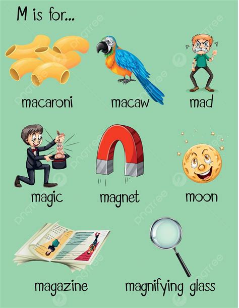 Different Words For Letter M English M Graphic Vector English M