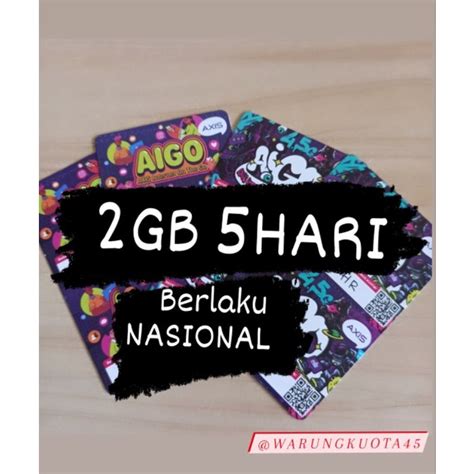 Jual Voucher Axis 2gb 5hari Berlaku Nasional Shopee Indonesia