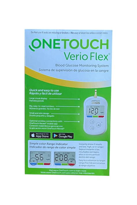 Onetouch Verio Flex Glucose Meter Kit Meter 10 Lancets 1 Lancing