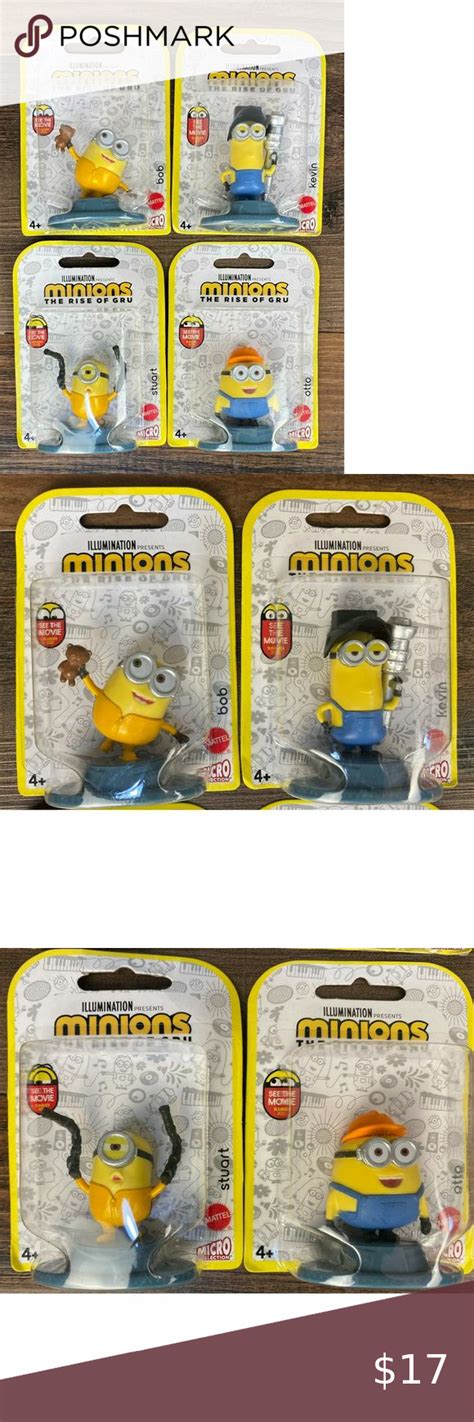 Minions The Rise Of Gru Set Of 4 Mattel Mini Collection Action Figures ...