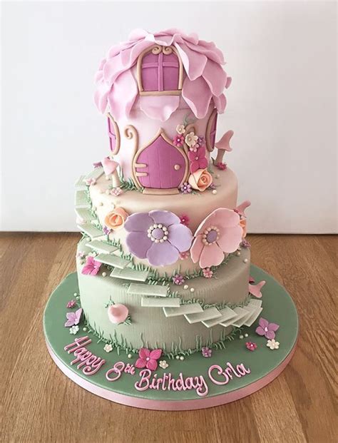 Fairy House Birthday Cake  580×760 Fairycakes Yummy Fairy