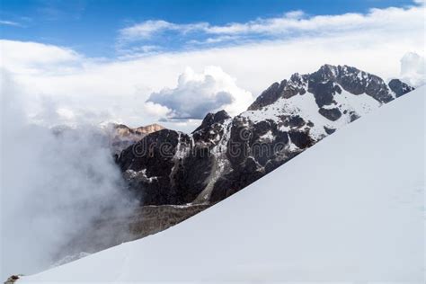 Cordillera Real Mountain Range Stock Image - Image of snow, south ...