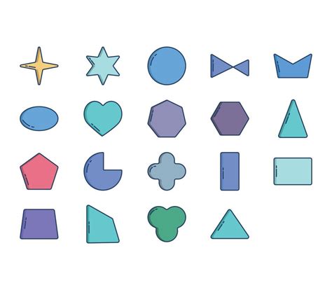 Conjunto De Iconos De Formas Geométricas Y Símbolos 12068989 Vector En